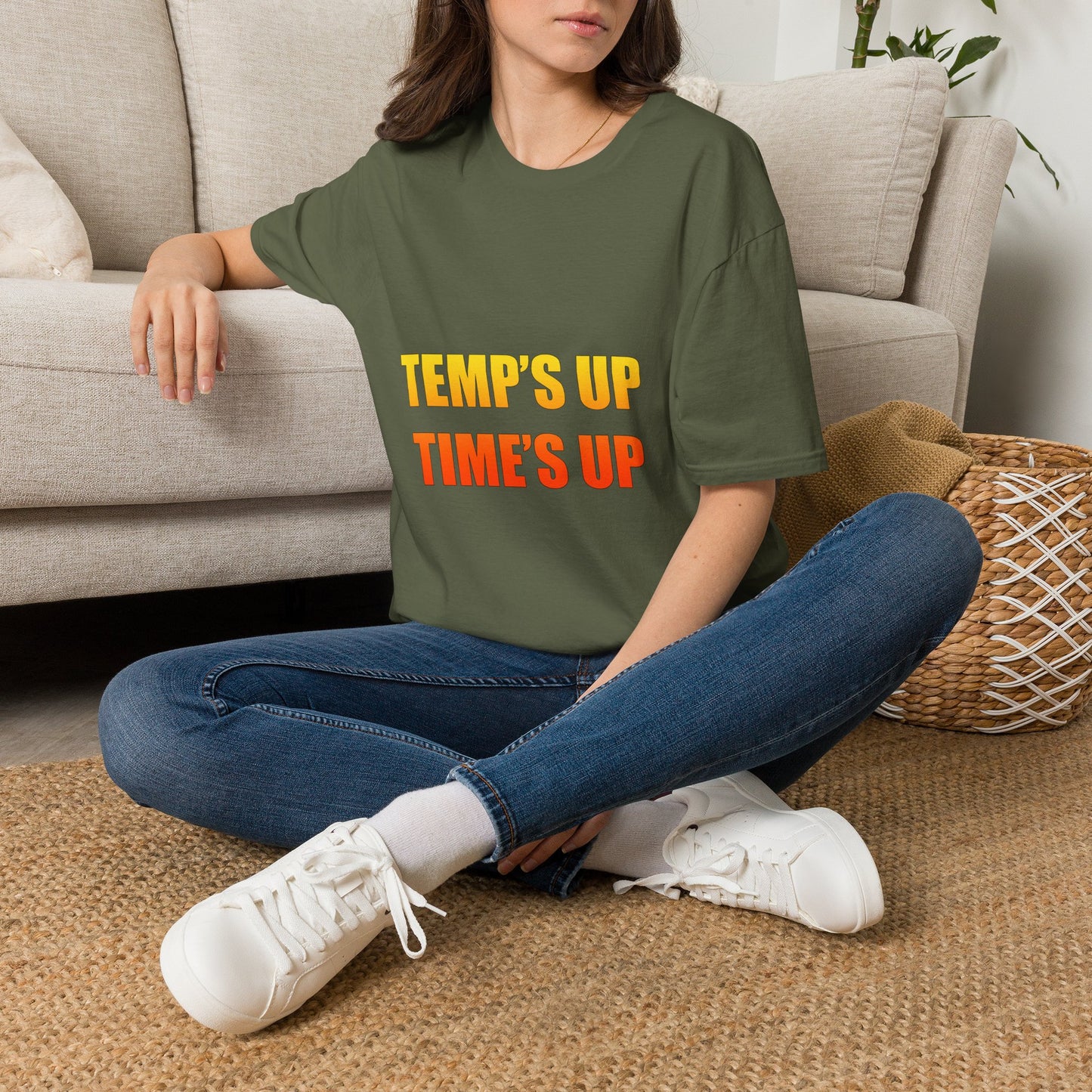 Temp's Up T-Shirt — Retro Gradient "TEMP'S UP / TIME'S UP" Graphic Tee