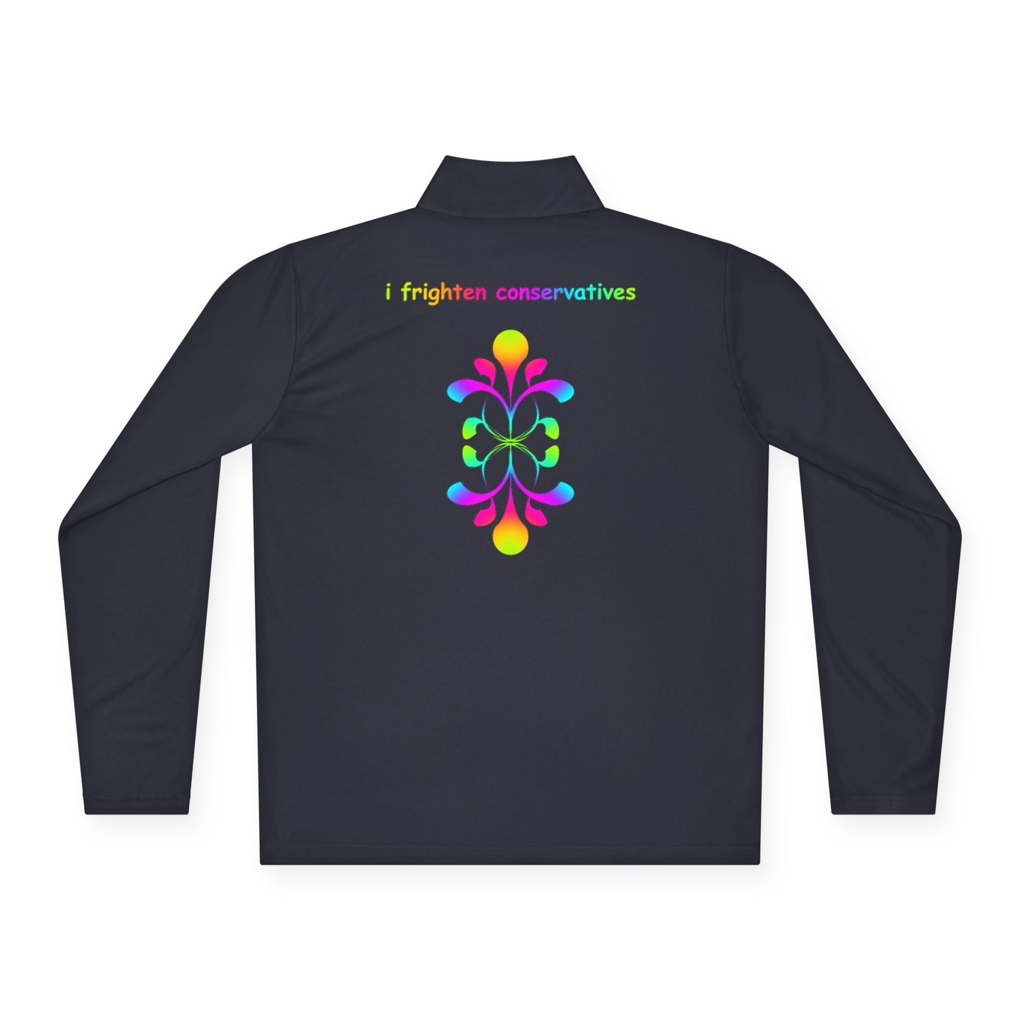 Quarter-Zip Pullover — Colorful Abstract Floral Logo "Brighten Conversations"