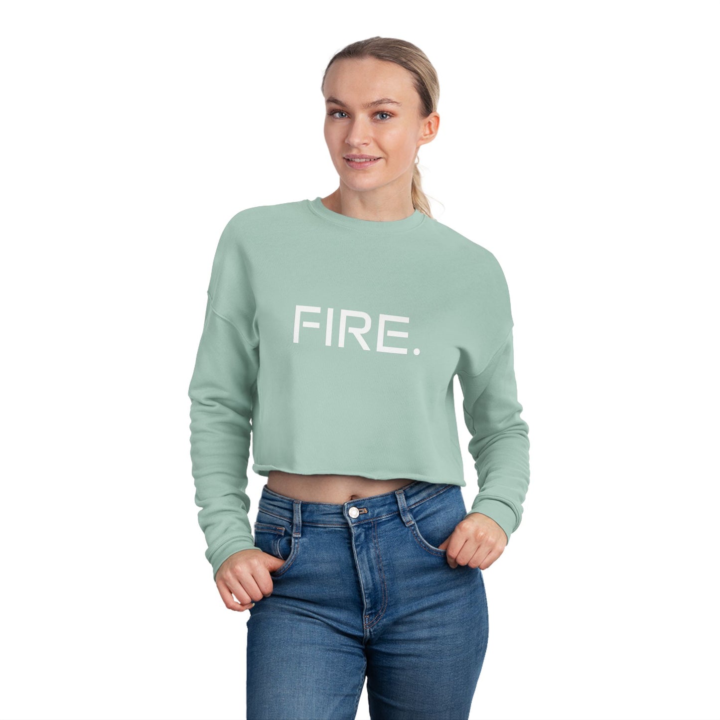 FIRE. Cropped Sweatshirt — Women's Casual Graphic Crop Top