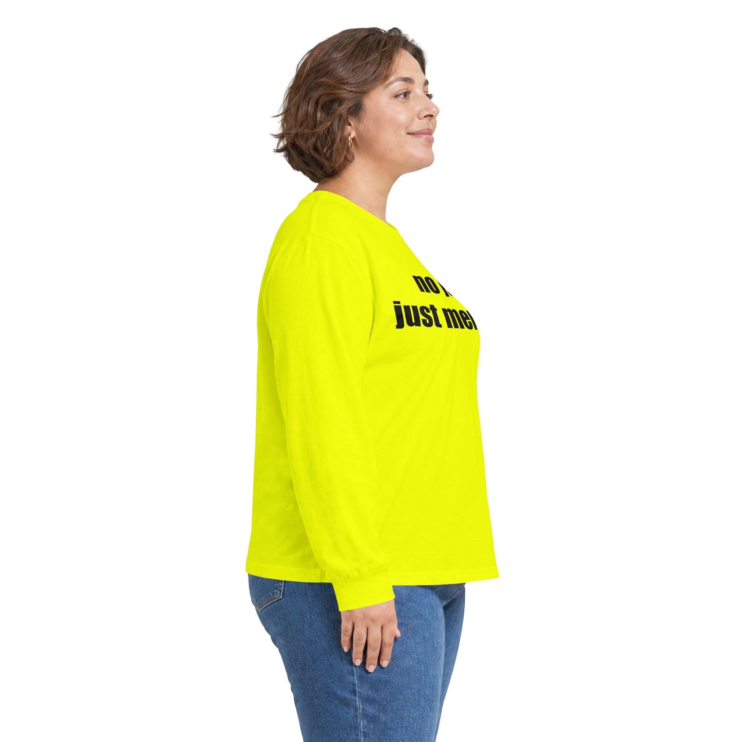 Long Sleeve Tee — "no joy. just memes." Minimalist Meme Shirt