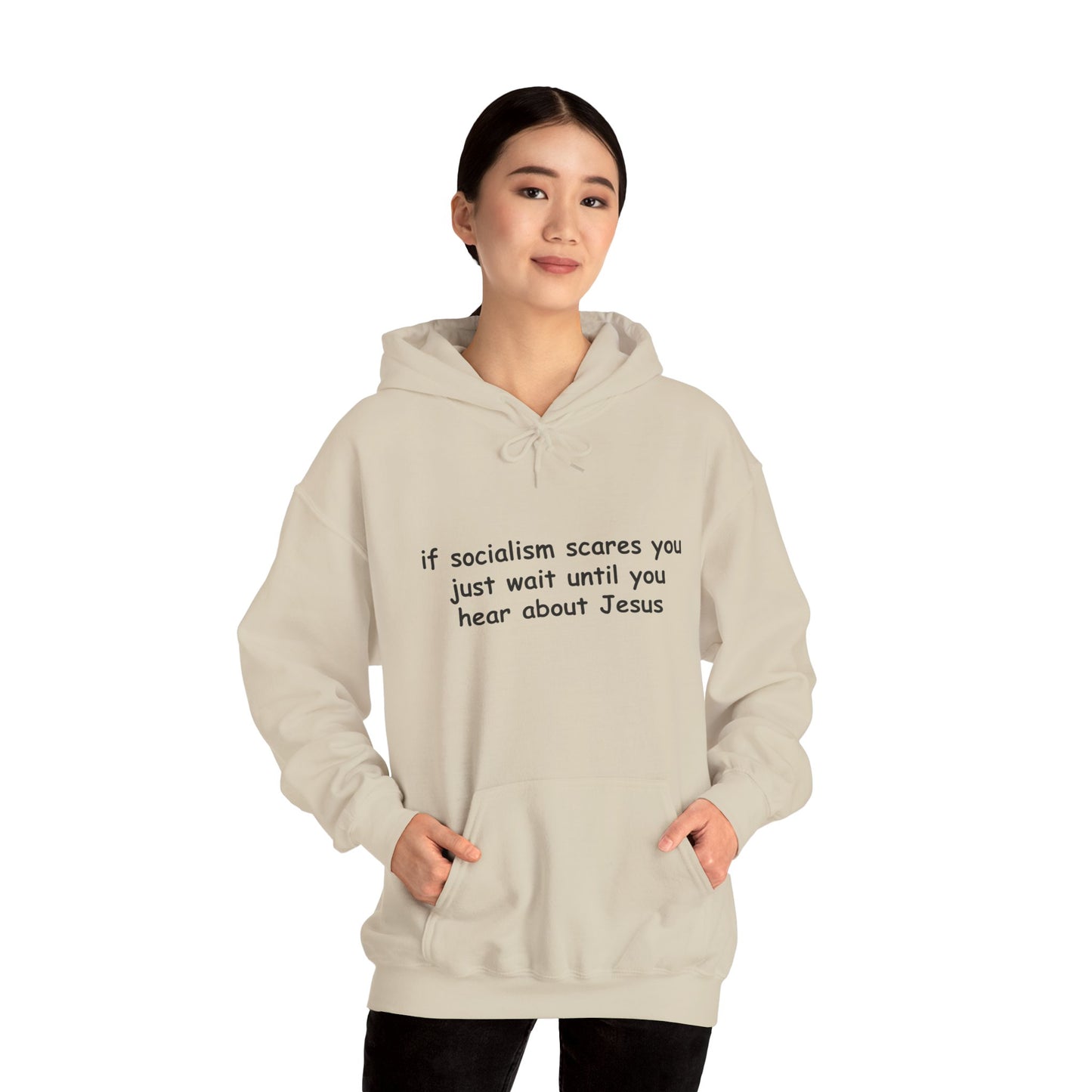 Hoodie — Socialist Jesus Ironic Slogan Hoodie