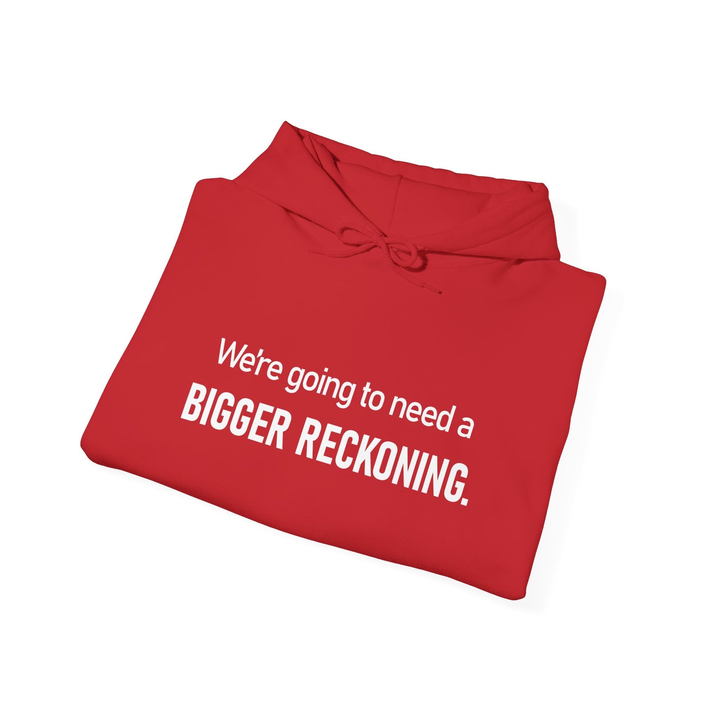 BIGGER RECKONING Hoodie — Minimalist Text Graphic Pullover