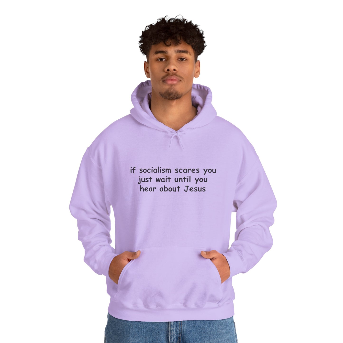 Hoodie — Socialist Jesus Ironic Slogan Hoodie
