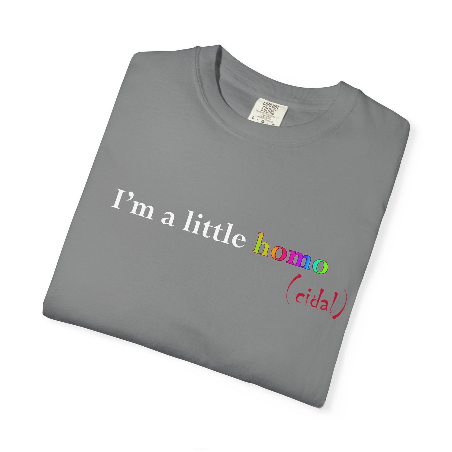 I'm a little homo (cidal) T-Shirt — Identity and Vibe Slogan Tee