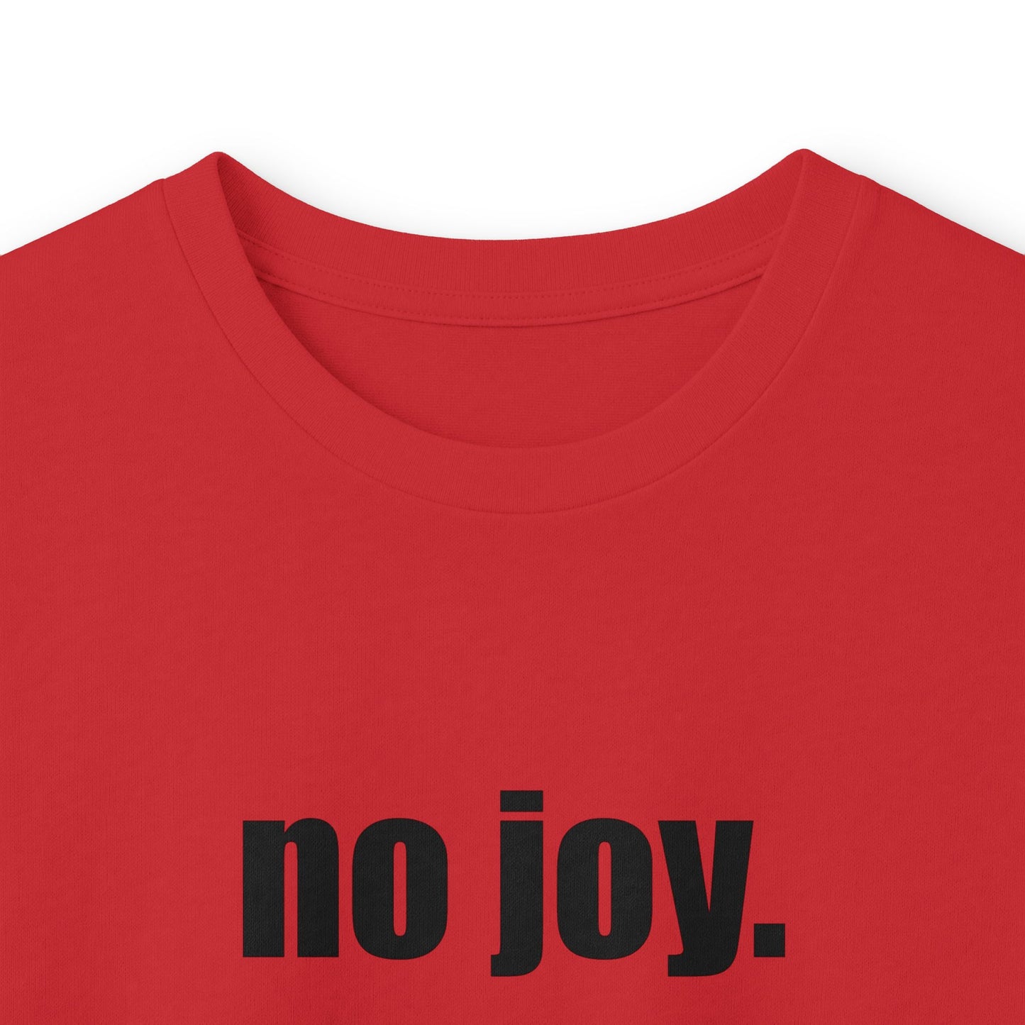 Long Sleeve Tee — "no joy. just memes." Minimalist Meme Shirt