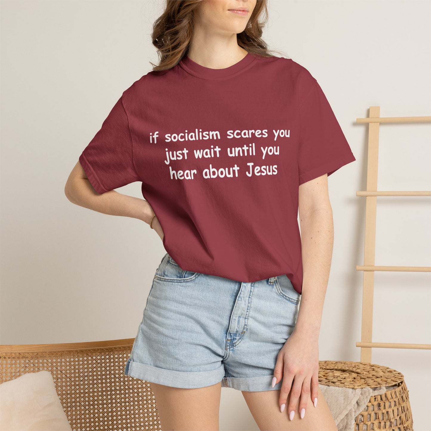 Socialist Jesus — Modern Theological Irony Slogan Tee