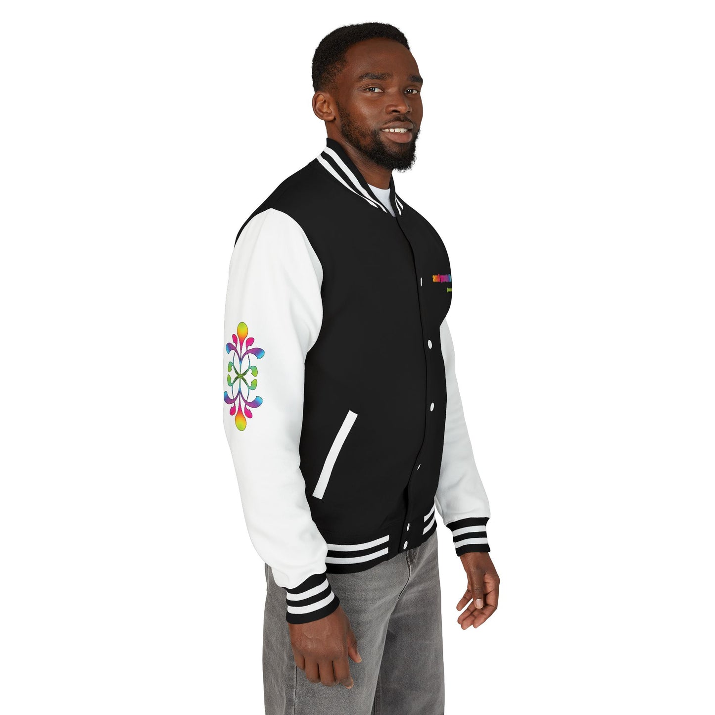 Letterman Jacket — Neon Floral "Socially Inconvenient" Varsity Jacket