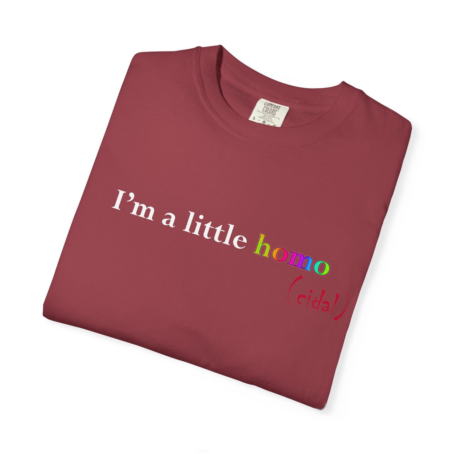 I'm a little homo (cidal) T-Shirt — Identity and Vibe Slogan Tee