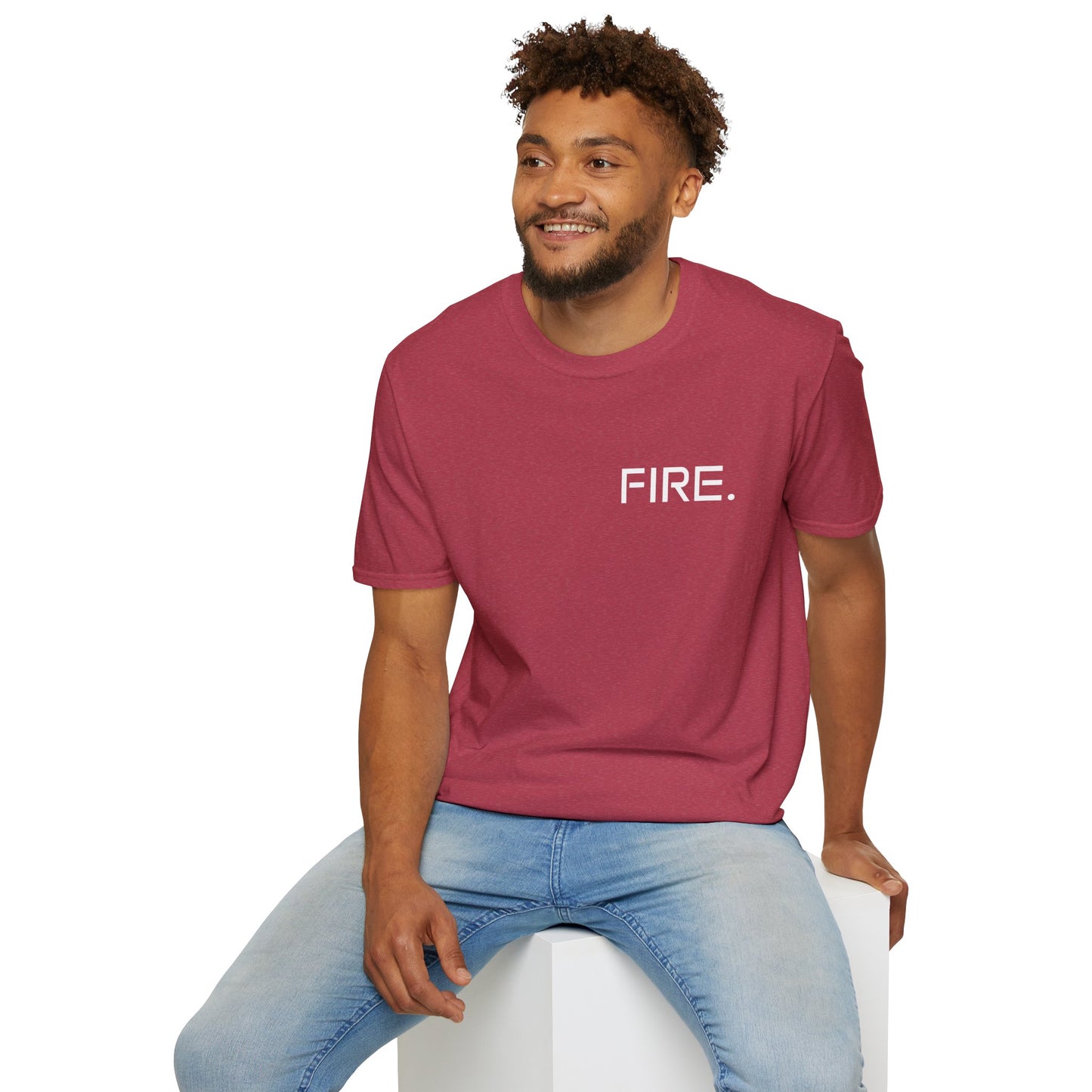 FIRE. Minimal Graphic T‑Shirt — Modern Casual Tee with Bold Text