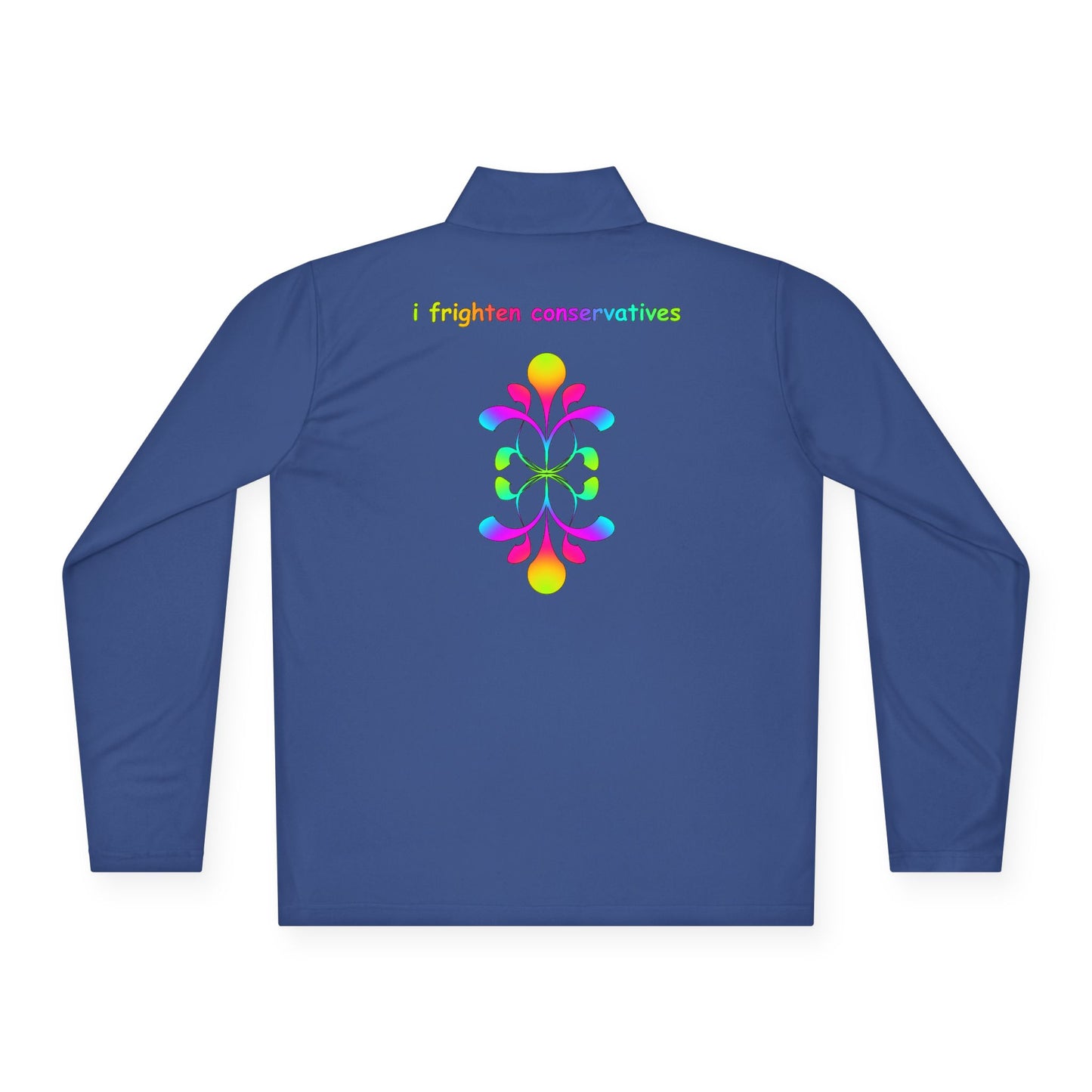 Quarter-Zip Pullover — Colorful Abstract Floral Logo "Brighten Conversations"