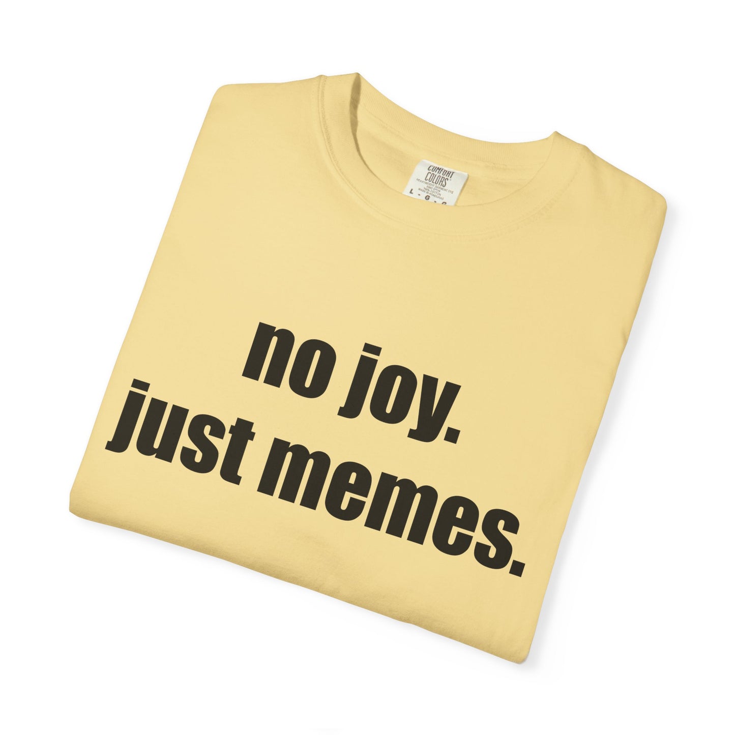 T-Shirt — "no joy. just memes." Graphic Tee
